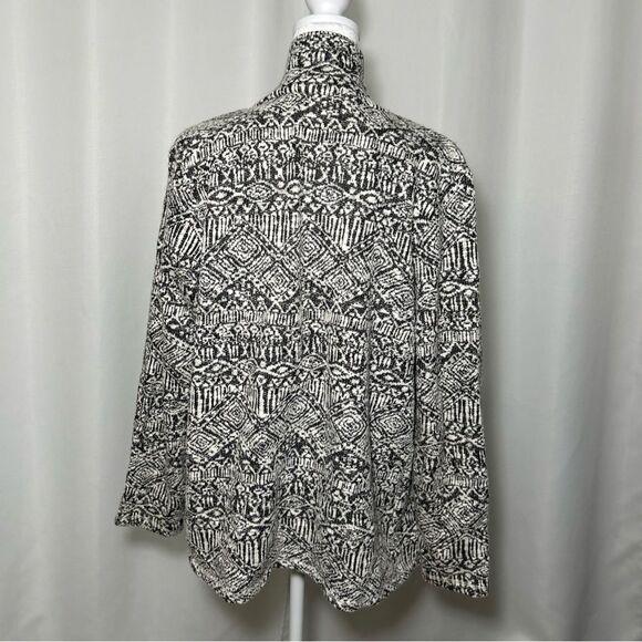 Ariat Women’s Large Black White Long Sleeve Cardigan Asymmetrical Hem Western - Picture 7 of 9